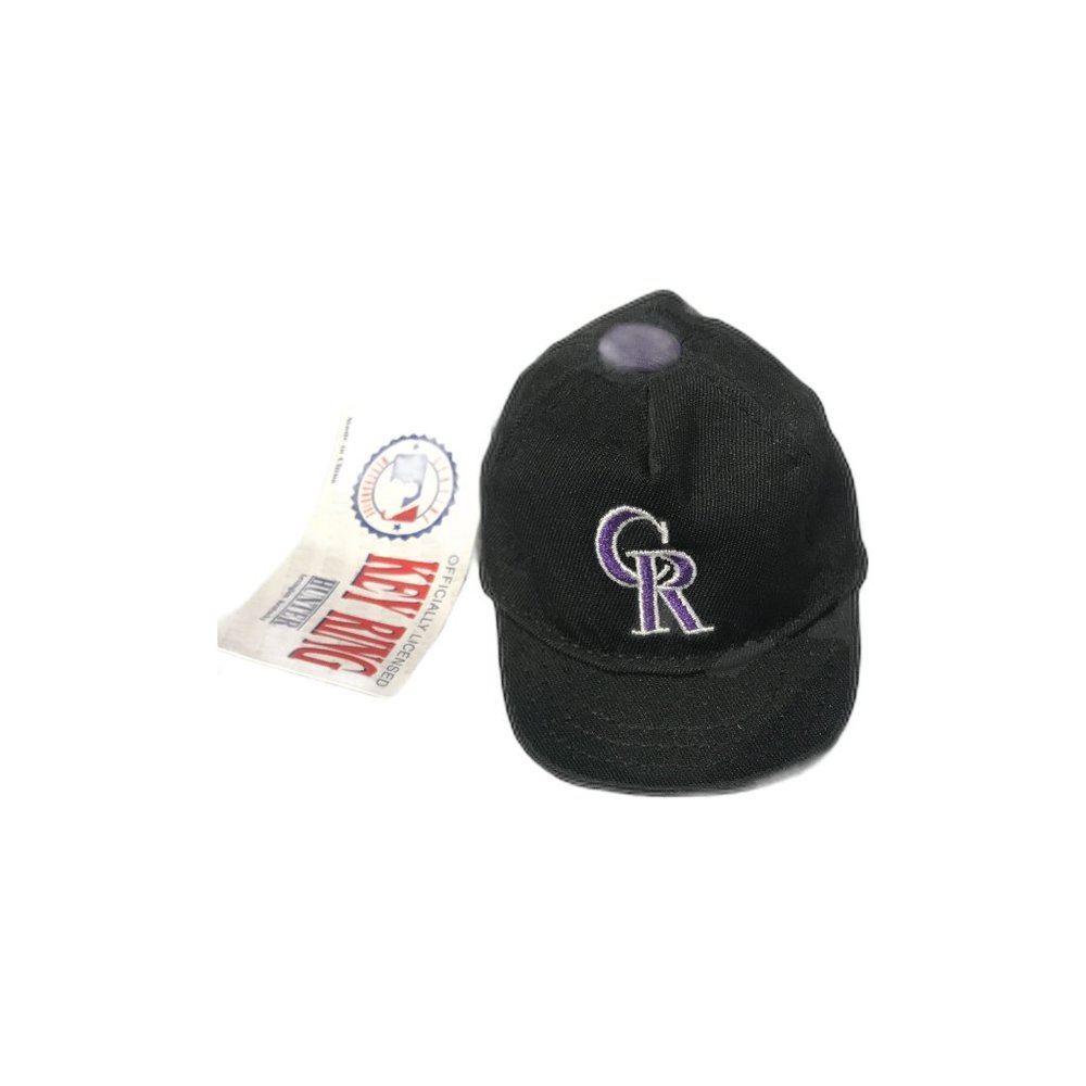 Colorado Rockies black hat fabric keychain MLB NWT baseball